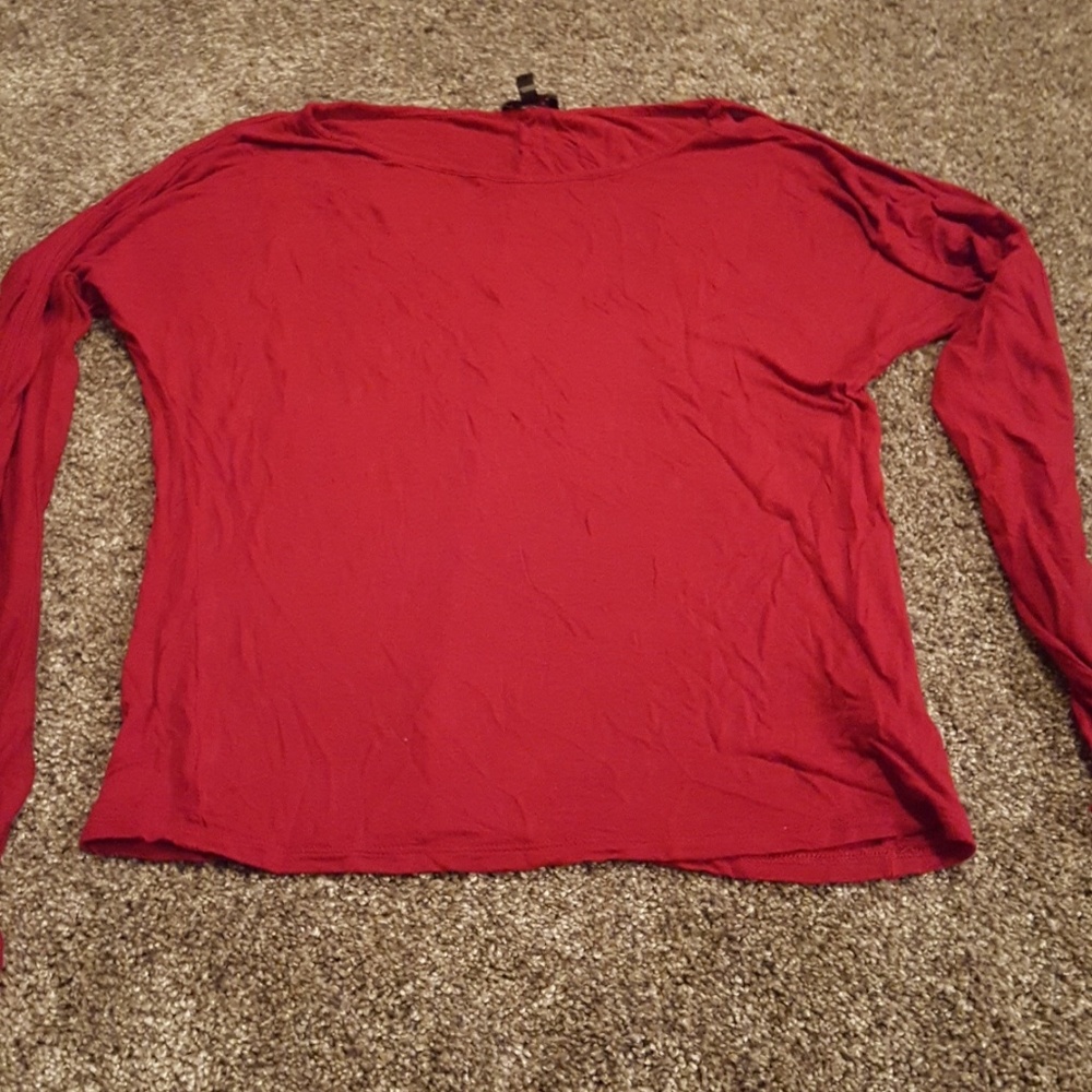 Red/burgundy  long sleeve with cold shoulders